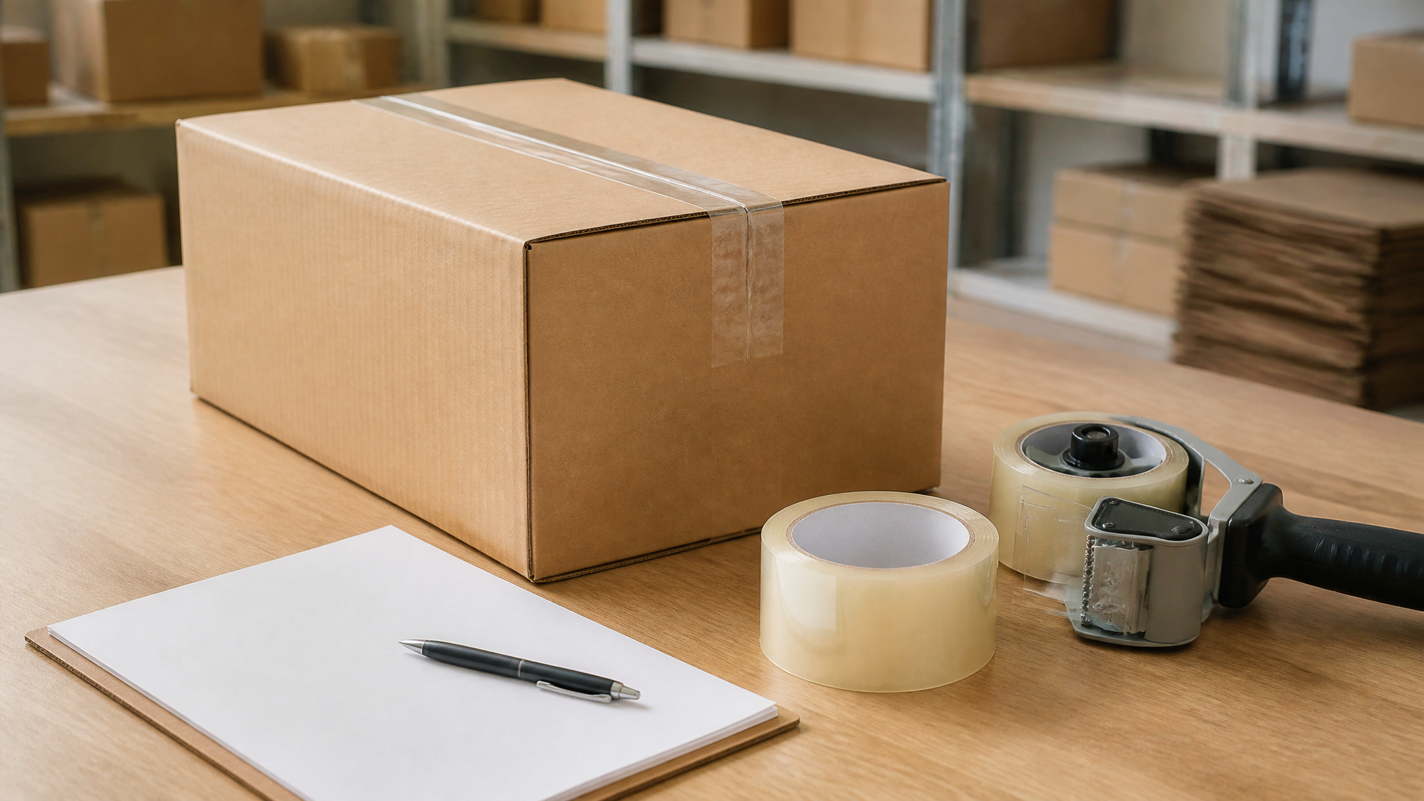 Packing tape and a corrugated carton in a sealing application