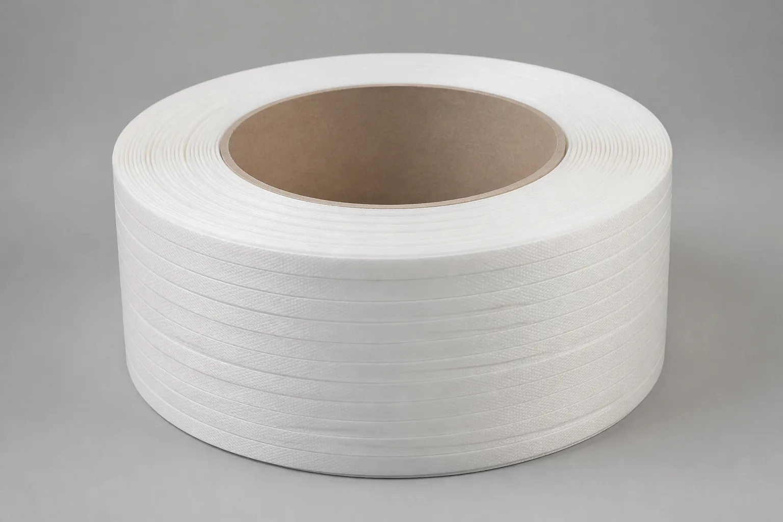 A PP strapping band roll prepared for carton or pallet handling